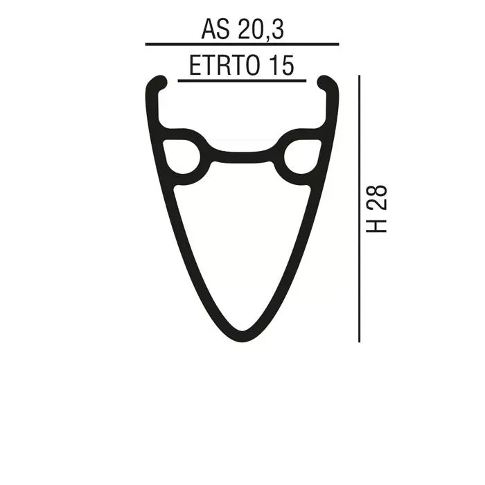 AXEVO CERCHIO STRADA H28 - ALLUMINIO NERO - SOLO PER FRENI A DISCO/PISTA - 550gr