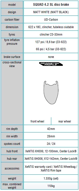 XENTIS COPPIA RUOTE SQUAD 4.2 SL DISK Clincher - Black - Image 2