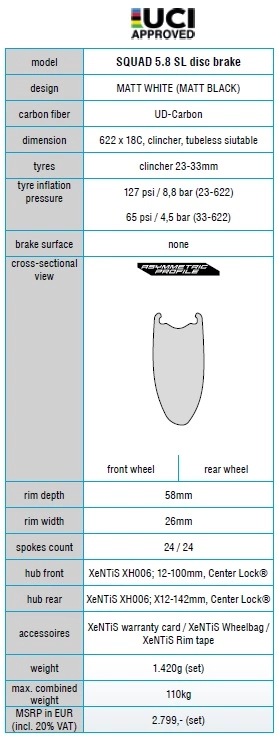 XENTIS COPPIA RUOTE SQUAD 5.8 SL DISK Clincher - Black - Image 2